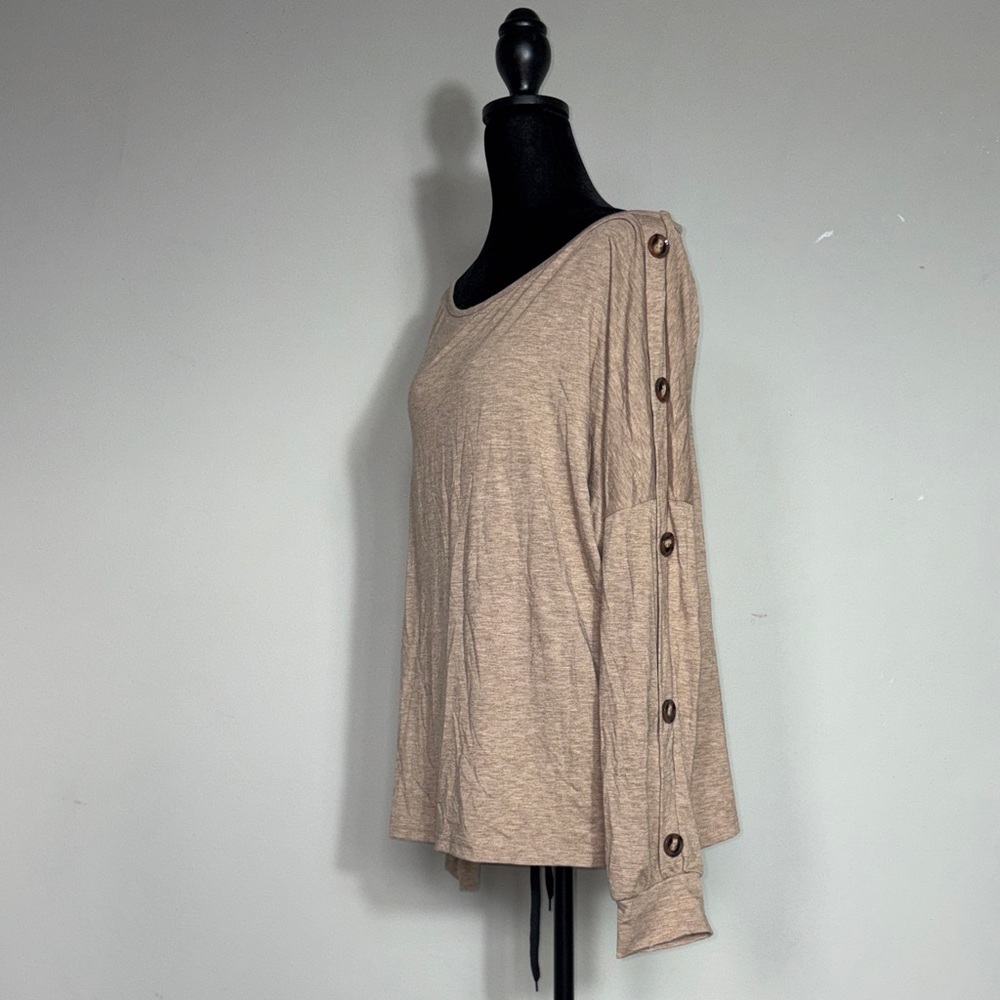 Cupshe Tan Long Sleeve Women's Top - Picture 3 of 8
